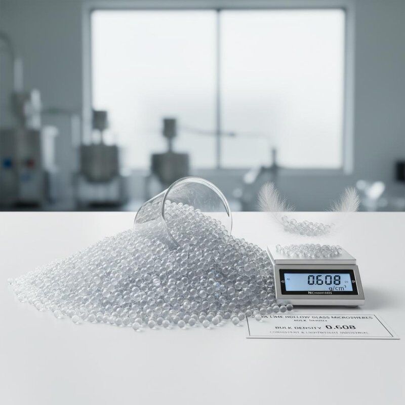 Soda Lime Borosilicate Hollow Glass Microspheres with Bulk Density 0.06-0.08 g/cm³ and Temperature Resistance -200°C to 600°C