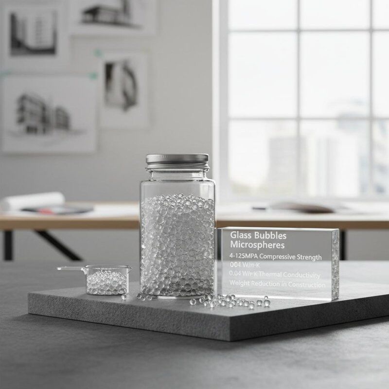 유리 거품 4-125MPa 압축 강도 및 0.04 W/m·K 열 전도성으로 건설에서 무게를 줄이기 위한 마이크로스피어